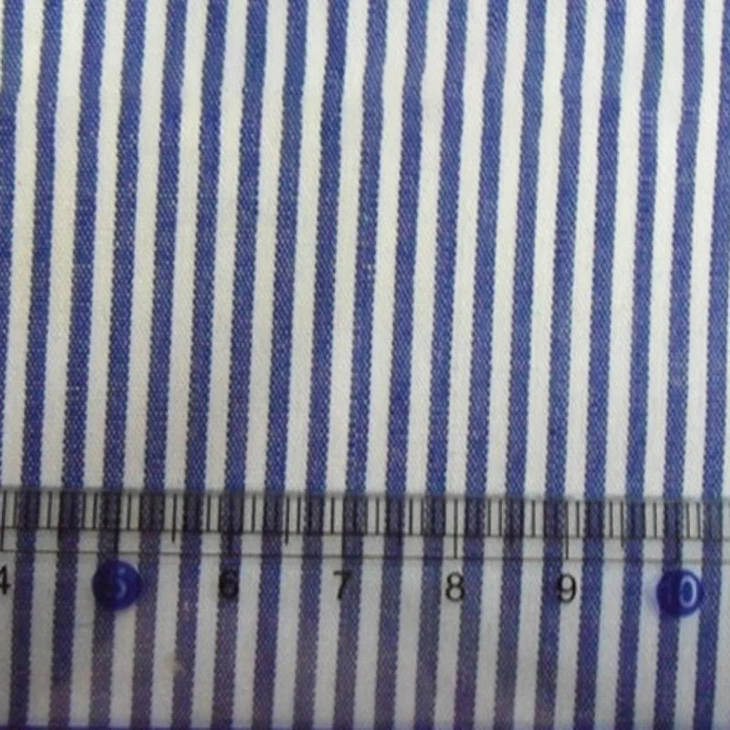 Striped Cotton Poplin Fabric By The Yard | Pinstripe Poplin Material | Poplin Dress Shirt Fabric