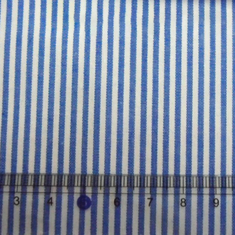 Striped Cotton Poplin Fabric By The Yard | Pinstripe Poplin Material | Poplin Dress Shirt Fabric