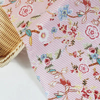 stripefloralcottonvoilefabricbytheyard