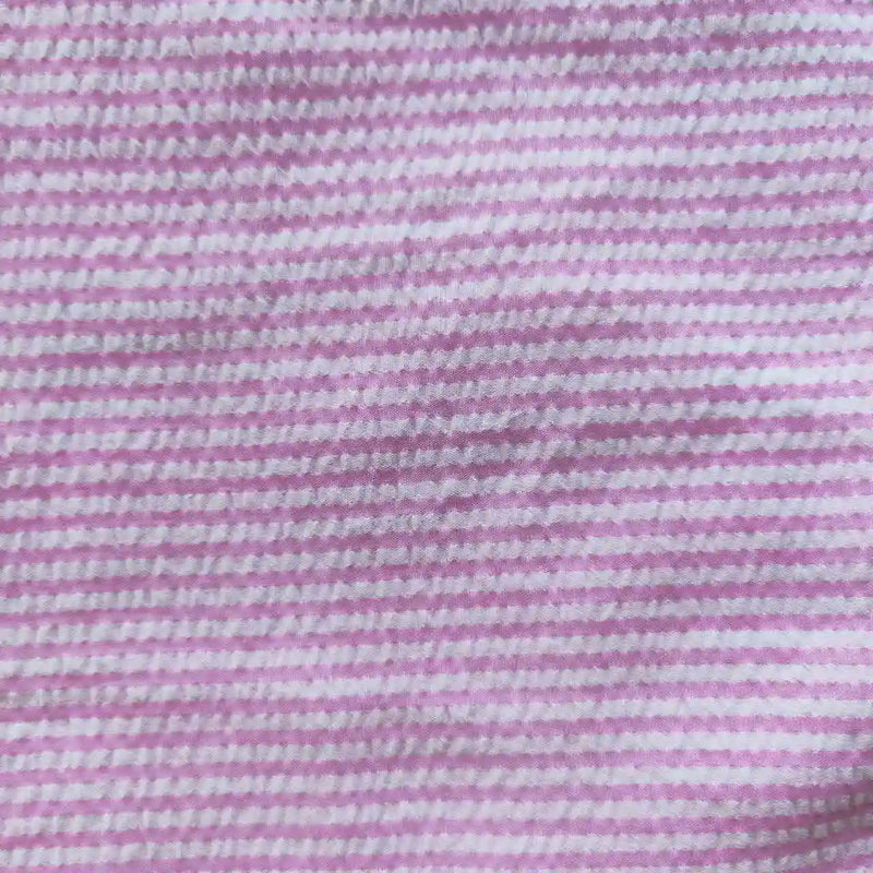 Stripe Seersucker Fabric By The Yard | Colorful Striped Polyester Cotton Seersucker | Seersucker Material for Summer