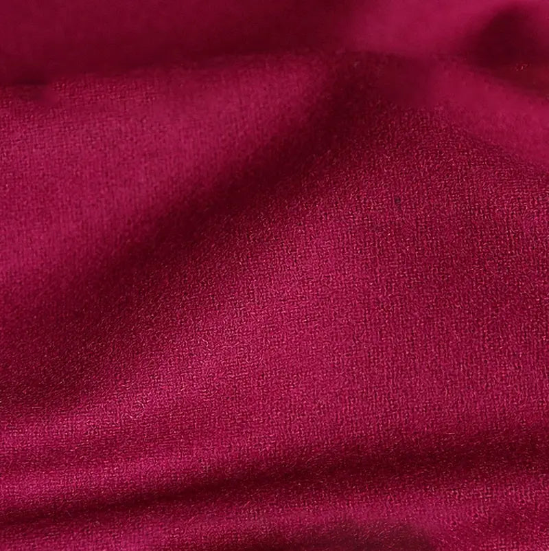 Wool Flannel Fabric By The Yard | Solid Plain Wool Polyester Flannelette Fabric | Cozy Fall Flannel Textile Material