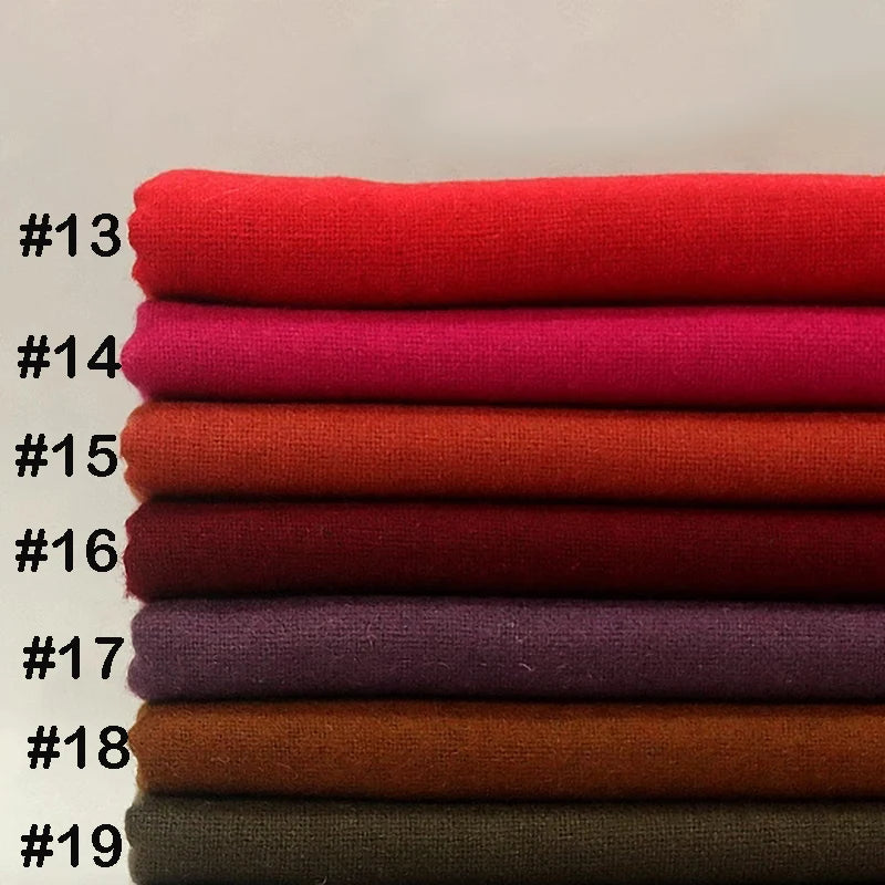 Wool Flannel Fabric By The Yard | Solid Plain Wool Polyester Flannelette Fabric | Cozy Fall Flannel Textile Material
