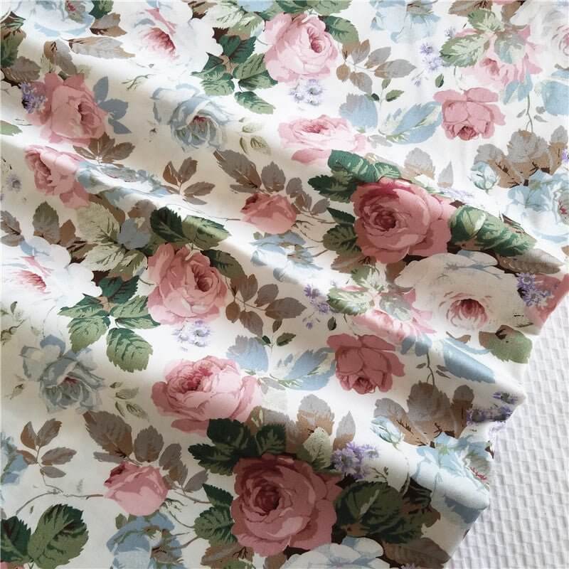 FlowerCottonQuiltedFabricBytheYard-5